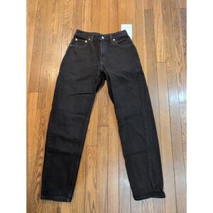 Levis 550 Relaxed Fit Tapered Leg Black Denim High Rise Jeans Womens 4 26x28.5